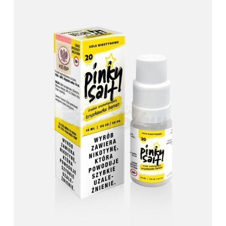Liquid Pinky Vape Salt 10ml o mocy 20 mg soli nikotynowej w smaku TRUSKAWKA BANAN - 19,99 zł - Polski (Polish)