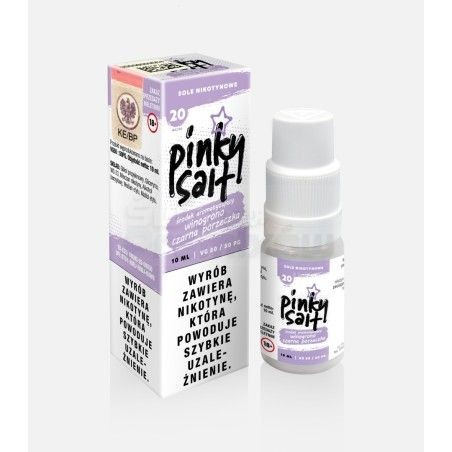 Liquid Pinky Vape Salt 10ml o mocy 20 mg soli nikotynowej w smaku winogrono czarna porzeczka - 19,99 zł - Polski (Polish)