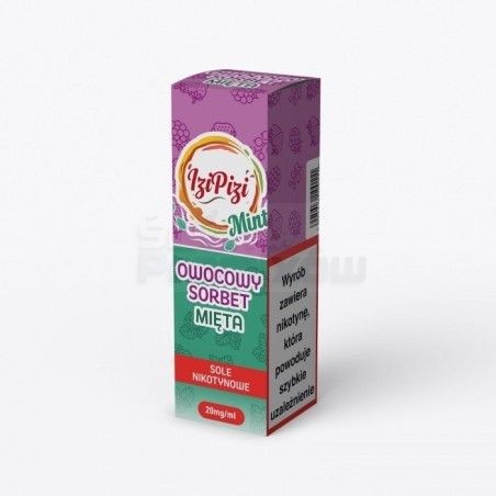 Liquid Izi Pizi Salt 10ml o mocy 20 mg soli nikotynowej w smaku Owocowy Sorbet Mięta - 18,90 zł - Polski (Polish)