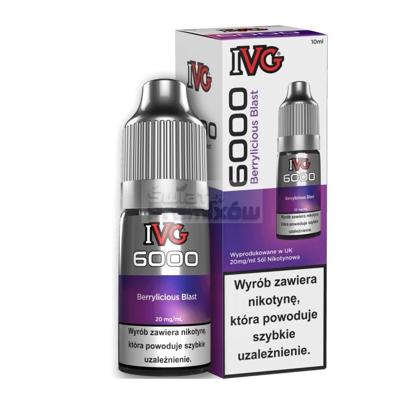 Liquid IVG 6000 10ml o mocy 20 mg soli nikotynowej w smaku Berrylicious Blas - 22,90 zł - Polski (Polish)