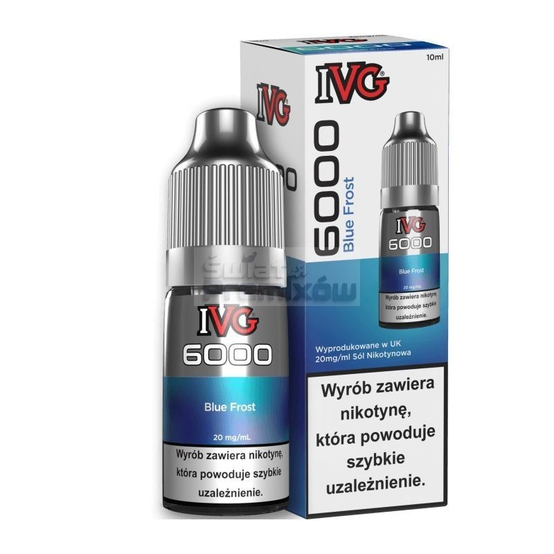Liquid IVG 6000 10ml o mocy 20 mg soli nikotynowej w smaku Blue Frost - 22,90 zł - Polski (Polish) Liquid IVG 6000 10ml o mocy 20 mg soli nikotynowej w smaku Blue Frost - 22,90 zł - Polski (Polish)
