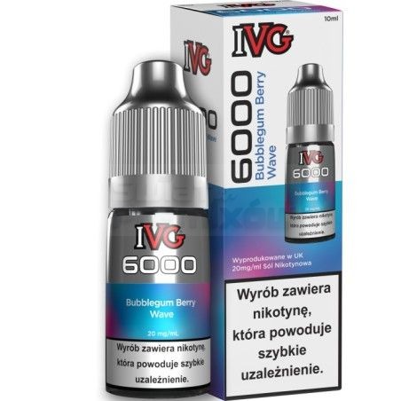 Liquid IVG 6000 10ml o mocy 20 mg soli nikotynowej w smaku Bubblegum Berry Wave - 22,90 zł - Polski (Polish)