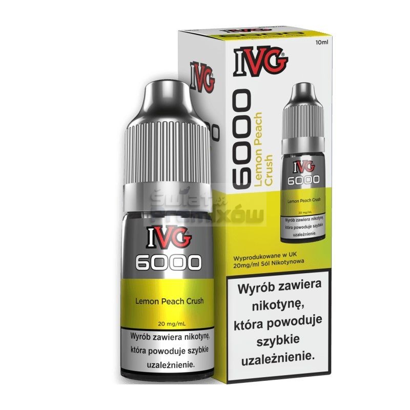 Liquid IVG Lemon Peach Crush 10ml o mocy 20 mg soli nikotynowej - 22,90 zł - Polski (Polish) Liquid IVG Lemon Peach Crush 10ml o mocy 20 mg soli nikotynowej - 22,90 zł - Polski (Polish)