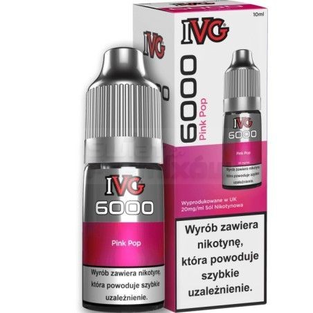 Liquid IVG 6000 10ml o mocy 20 mg soli nikotynowej w smaku Pink Pop - 22,90 zł - Polski (Polish)